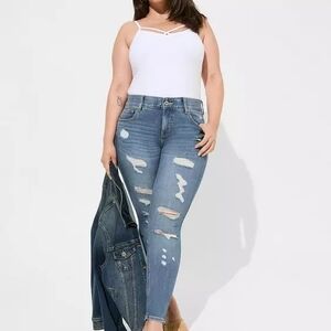 Torrid Light Blue Ripped Skinny Jeans